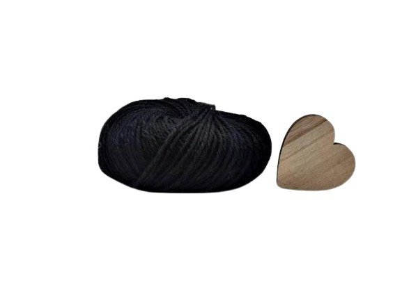 Baumwolle gemischt mit Jutegarn Schwarz 2mm