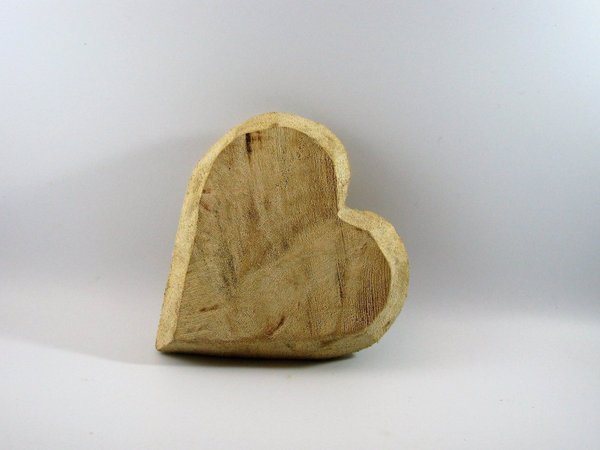 Holz Herz Deko aus Natur Pappelholz Ø 10 x 10 cm