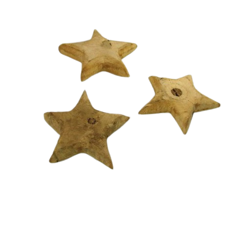 Stern aus Pappelholz für Weihnachtsdeko Ø 8 - 10 cm