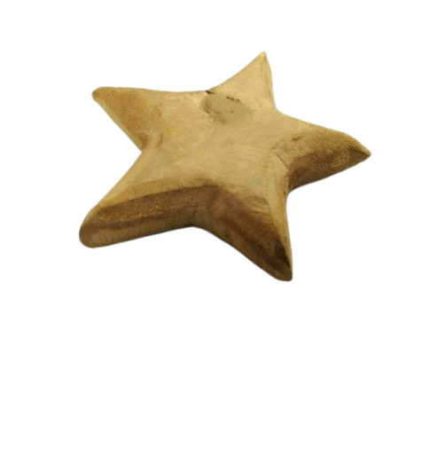 Stern aus Pappelholz für Weihnachtsdeko Ø 8 - 10 cm