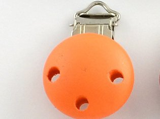 Schnullerketten Clip in Orange