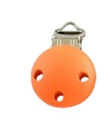 Schnuller Ketten Clip für Babyschnuller mit Eisenschließe Orange