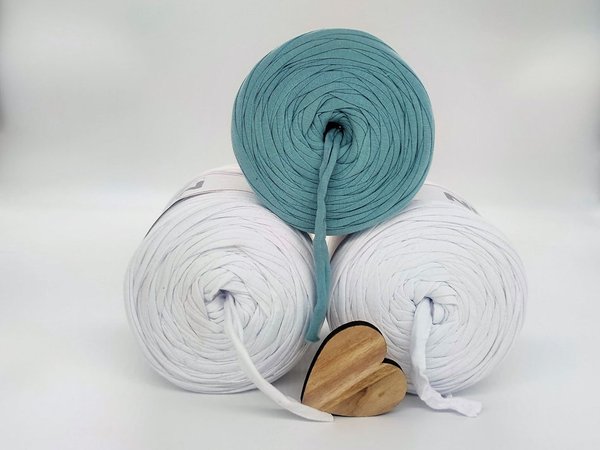 Textilgarn Nici`s® 3er SparSet Weiß Türkis Baumwollgarn 2kg