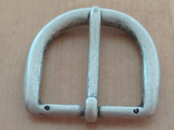 Gürtelschnalle aus Metall, 40 mm, Silber matt