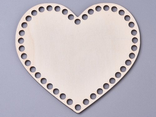 Taschenboden oder Korbboden aus Holz 165 mm Motiv Herz