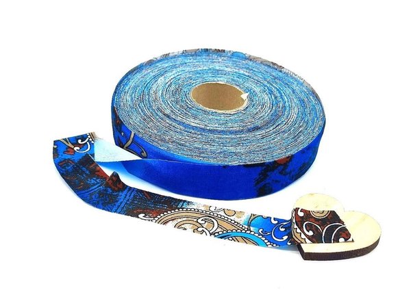 Textilgarn Fettuccia Bunt Mandala Blau Jersey 300g