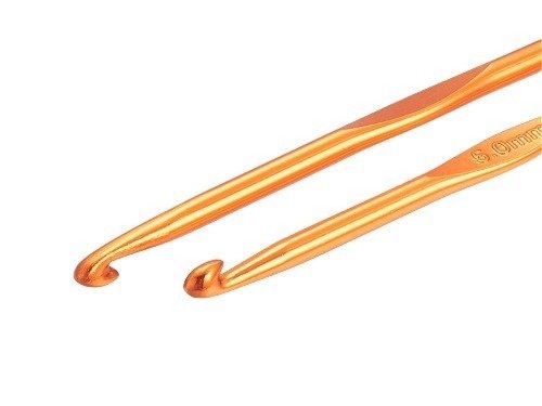 Häkelnadel Stärke 5mm Aluminium Orange Glanz