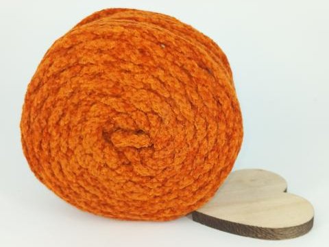 Velvet Garn Orange Samteffekt 4mm, 160g x 50m