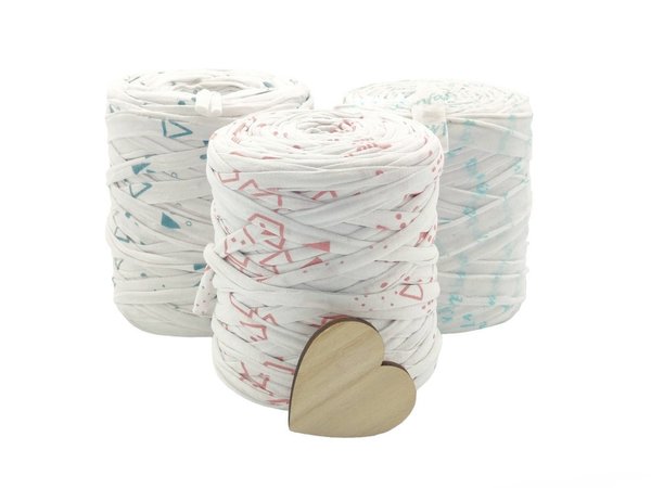 Textilgarn Nici’s® 3 er Spar Set Weiß gemustert Baumwolle 1,8kg